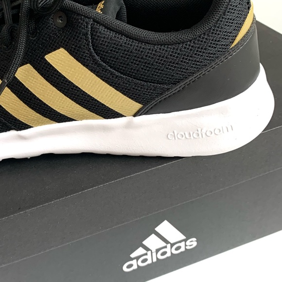 ADIDAS WT RACER SNEAKER SPORT SHOE IN BLACK WITH GOLD 3 STRIPES SIZE 9 - Picture 7 of 10